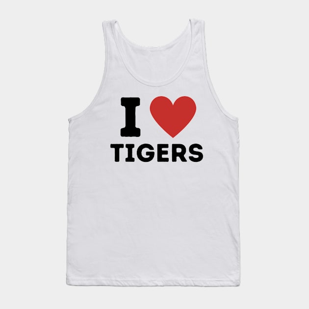 I Love Tigers Simple Heart Design Tank Top by Word Minimalism